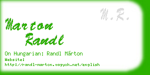 marton randl business card